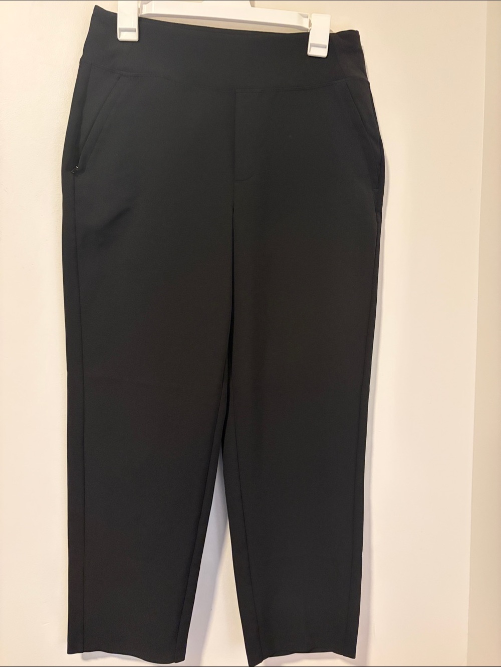 Athleta Black Dress Pants Pocket Straight Leg Comfy Office Athletic Size 8P
